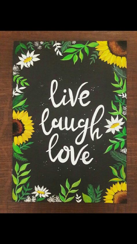 Live Laugh Love Painting, Clipboard Ideas, Jeans Painting, Love Canvas Painting, Painting Exhibition, Blackboard Art, Black Paper Drawing, Diy Journal Books, Live Love Laugh