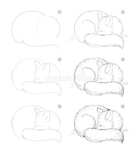 How To Draw from Nature Sketch of Cute Sleeping Fox. Creation Step by Step Pencil Drawing. Educational Page for Artists. Stock Vector - Illustration of black, children: 166907112 How To Draw A Shih Tzu Step By Step, Animal Sketches Easy Step By Step, How To Draw A Bunny, Fox Drawing Tutorial, Lukisan Haiwan, Drawing Advice, Step By Step Sketches, Speed Draw, Pencil Drawings Of Animals