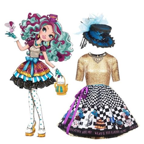 Madeline Hatter Outfit, Madeline Hatter Inspired Outfits, Madeline Hatter Aesthetic, Ever After High Clothes, Hatter Aesthetic, Disneybound Ideas, Madeline Hatter, Princess Inspired Outfits, High Clothes