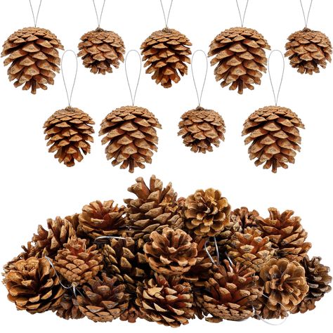 Fireplace Table, Pine Cone Christmas Decorations, Pagan Yule, Ornament Party, Christmas Pine Cones, Crafts Holiday, Pinecone Ornaments, Christmas Pendant, Rustic Wreath