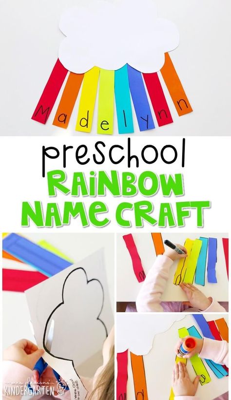 Rainbow Crafts Preschool, Name Activities Preschool, Easter Art Project, Preschool Names, Rainbow Activities, Weather Theme, St Patrick Day Activities, Aktiviti Kanak-kanak, K Crafts