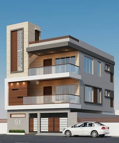 30 40 House Elevation, Modern House Front Elevation, House Front Elevation, 3 Storey House Design, Air Mancur, Eksterior Modern, House Outer Design, Small House Elevation, Small House Elevation Design