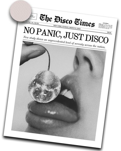 PRICES MAY VARY. Disco Era Delight: Elevate your living space with the iHery Unframed Trendy Disco NewsPaper Wall Art Prints. This set includes one 12x16-inch unframed canvas art print that captures the essence of the disco era, adding a touch of nostalgia and glamour to your decor. Cherry Disco Ball Headline: Immerse yourself in the glitz and excitement of disco nights with our captivating "Cherry Disco Ball Headline Poster New York News" design. This artwork brings the lively spirit of disco t Disco Magazine Cover, Cherry Disco Ball, Newspaper Wall Art, Frame Magazine, Cherry Disco, Modern Art Room, Disco Art, No Panic, Newspaper Wall