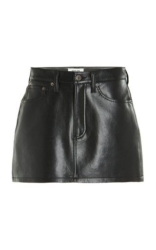 Agolde Fashion Collections For Women | Moda Operandi Mini Skirt Black, Leather Mini Skirt, Recycled Leather, Denim Branding, Leather Mini Skirts, Leather Mini, Skirt Black, Who What Wear, Vintage Denim