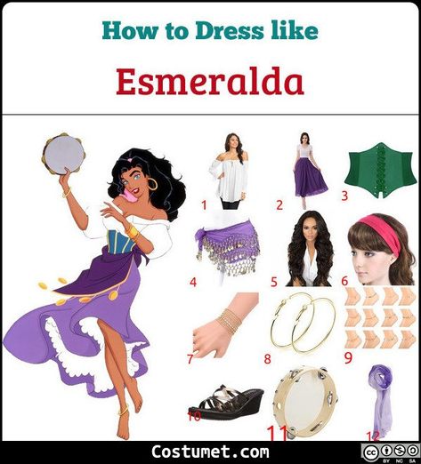 Diy Disney Costumes For Women, Esmeralda Halloween, Esmeralda Costume, Esmeralda Cosplay, Long Purple Skirt, Esmeralda Disney, Medieval Shirt, Taylor Version, Cartoon Female