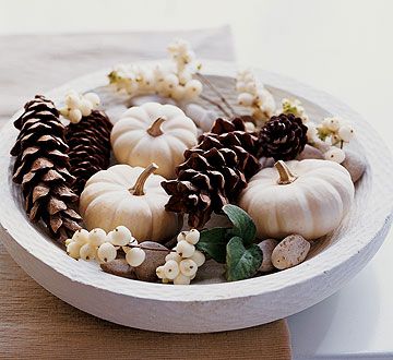 Pinecone and Pumpkin Bowl - Fall to Winter Centerpiece Thanksgiving Centerpieces Diy, Thanksgiving Fruit, Pinecone Centerpiece, Fruit Bowl Display, Fruit Centerpieces, Pumpkin Bowls, Pumpkin Centerpieces, Thanksgiving Centerpieces, Holiday Vibes