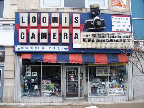 OH Elyria - Loomis Camera by scottamus, via Flickr  413 Broad Street  Elyria, OH 44035  (440) 322-3325 Lorain Ohio, Elyria Ohio, Precious Moments Figurines, Hallmark Cards, Beautiful Park, Building Facade, North Coast, Cleveland Ohio, Three Days