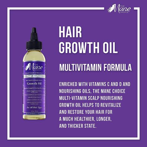 Wild Growth Hair Oil, Vitamins For Healthy Hair, Hair Growth Vitamins, Scalp Hair Growth, The Mane Choice, Vitamins For Hair Growth, Scalp Oil, Healthier Hair, Beard Growth