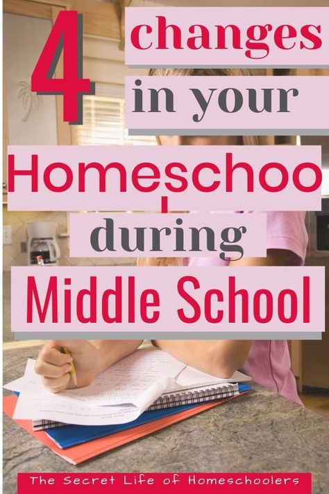 When you have middle school kids in your homeschool, you will notice some changes that occur. It is natural. Here are some things I've learned to help you through the middle school years. Homeschool Room Ideas At Home Middle School, Homeschooling A Middle Schooler, Middle School Homeschool Ideas, Homeschool Activities Middle School, Homeschooling Middle Schoolers, Unschooling Ideas Middle School, Middle School Homeschool Room, Homeschool Schedule Middle School, Homeschool Room Ideas Middle School