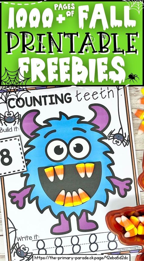 50 Fall Activities for Pre K: Printables, Games, and Activities Halloween Activities For Preschool, Build A Monster, Monster Printable, October Preschool, Halloween Handprint Crafts, Halloween Math Centers, Halloween Activities Preschool, Halloween Centers, Monster Activities