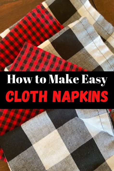 Learn how easy it is to make cloth napkins for your family! I'll show you how easy it is to finish the napkin edges and make mitered corners! Use whatever cloth you have on hand and make easy cloth napkins this weekend! Diy Cloth Napkins, Cloth Napkins Diy, Sewing Mitered Corners, Fun Homemade Gifts, Aesthetic Craft, Diy Napkins, Table Setting Decor, Fabric Napkin, Costura Diy