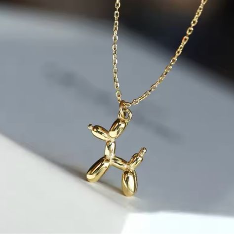 New Stainless Steel Gold Plated Nice Packaging Fast Shipping Balloon Dog Necklace, Nice Packaging, Dog Necklace, Balloon Dog, Dog Pet, Dog Puppy, Puppy Dog, Women Accessories Jewelry, Red Gold