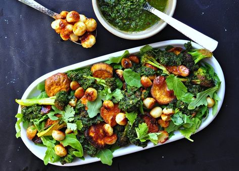 Quick Meals To Cook, Crispy Broccoli, Nut Salad, Paleo Friendly Recipes, Gluten Free Salads, Crispy Sweet Potato, Honey Toast, Green Eating, Wheat Free Recipes