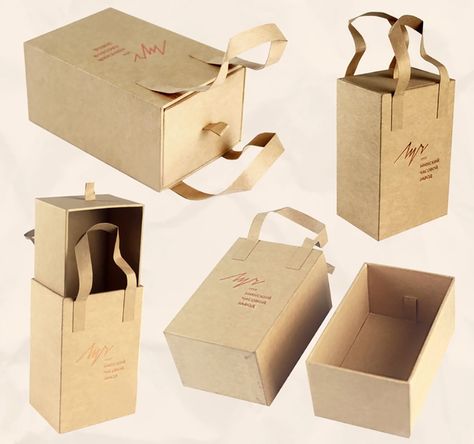 Eco Packaging Ideas, Eco Packaging Design, Kraft Box Packaging, Slide Box, Sliding Drawer, Kraft Packaging, Honey Packaging, Packaging Template Design, Box With Handle