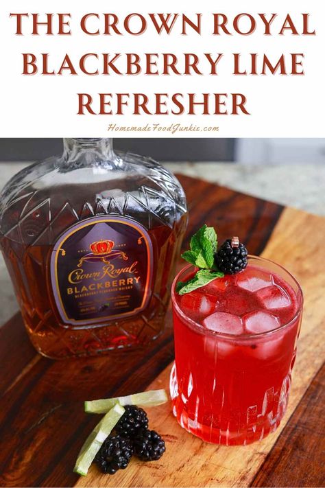 The Crown Royal Blackberry Lime Refresher Crown Royal Recipes, Crown Drink, Blackberry Drinks, Crown Royal Drinks, Liquor Recipes, Blackberry Recipes, Lemon Lime Soda, Lime Soda, Drinking Party