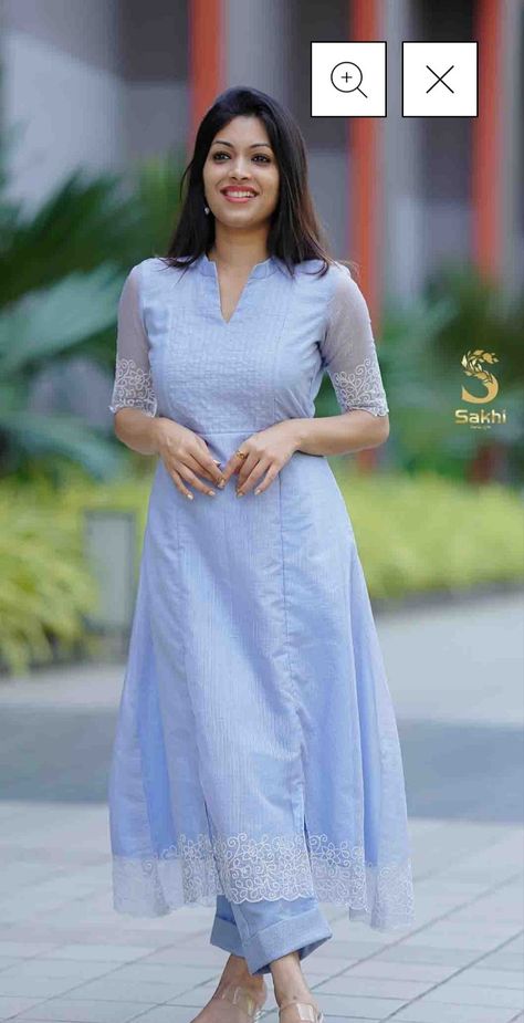 Office Wear Churidar, Chudidar Collar Neck Designs, Stitched Dress Design Indian, Collar Churidar Designs, Full Sleeve Chudidhar, Kurti Designs Latest With Collar, Cream Colour Churidar Designs, Churidar For College, Trending Churidar Models