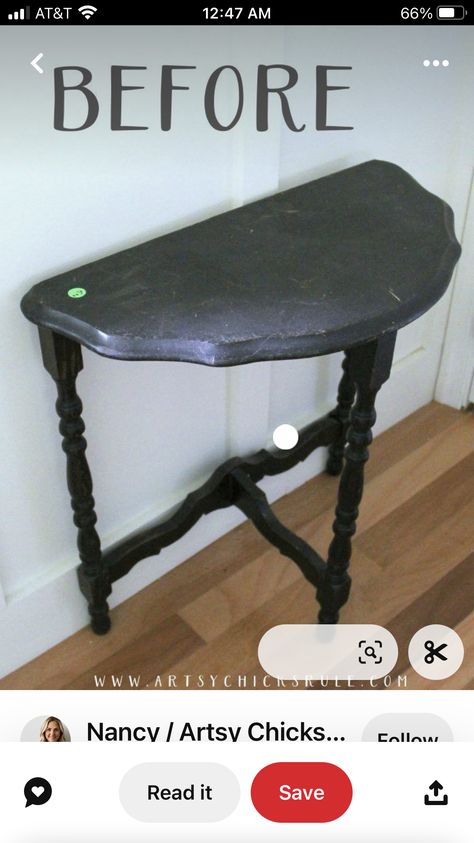 Classic Antique Decor, Antique French Furniture Bedrooms, Foyer Table Refinish, Small Half Table, Small Painted Tables Ideas, Painted Furniture In Living Room, Refinish Antique Table, Ideas For Painting Furniture, Wooden Chair Makeover Ideas