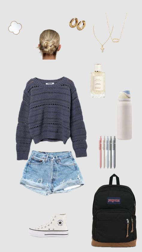 Back To school 8th Grade Outfits, Cutesy Outfit, Spring Outfits For School, Looks Pinterest, Outfit Layout, Outfit Inspo Summer, Casual Preppy Outfits, Trendy Outfits For Teens, Casual School Outfits