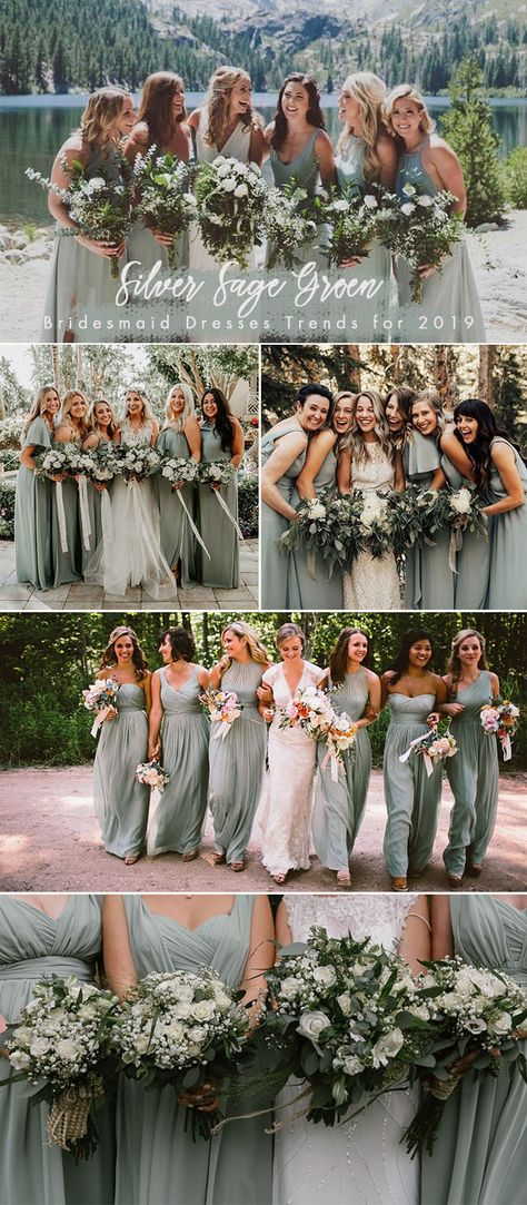 Silver Bridesmaid Dresses, Sage Bridesmaid Dresses, Neutral Wedding Colors, Sage Green Bridesmaid Dress, Green Themed Wedding, Silver Sage, Bridesmaid Colors, Sage Wedding, Boda Mexicana