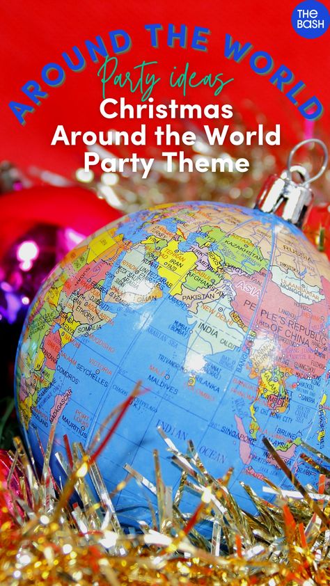 Let The Bash be your tour guide and get ready to be a globetrotter with ideas like a Christmas Around the World Theme! 🌏 Click here for more Around the World Party Theme Ideas!🎉 #thebash #christmasaroundtheworld #aroundtheworldparty #aroundtheworldtheme #aroundtheworld #worldparty #globetrotterparty #globalparty #culturalparty #multicultural #multiculuturalparty #partyideas #partytheme #internationalparty #internationalcuisine #internationaltheme #traveltheme #travelparty #potluck #worldparty Christmas All Around The World, Holiday Around The World Door Decoration, Around The World Parade Float Ideas, International Christmas Decorations, Christmas Around The World Parade Float Ideas, Christmas Around The World Float Ideas, Christmas Around The World Ideas, Christmas Around The World Party Ideas, Christmas Around The World Party Decorations