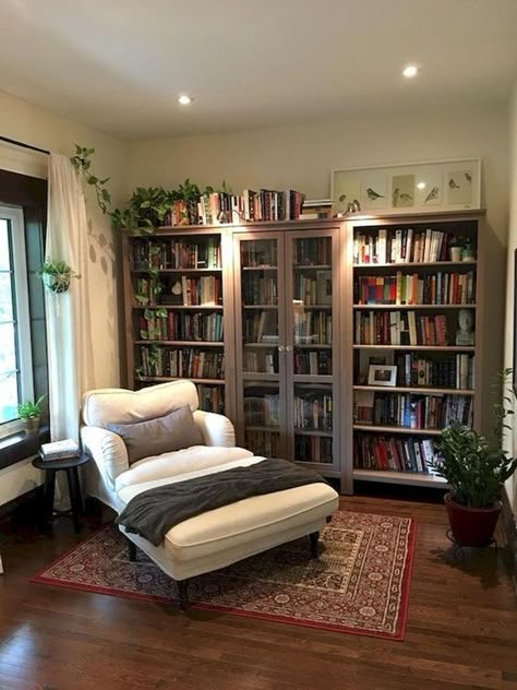 Home Library Rooms, Small Modern Living Room, Small Bedrooms, Home Library Design, Small Living Room Decor, Home Libraries, Trendy Home, Home Library, A Living Room