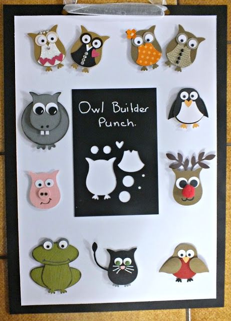 Owl Punch Cards, Paper Punch Art, Punch Art Cards, Punch Ideas, Owl Punch, Owl Card, Magic Show, Treat Holder, Mini Scrapbook