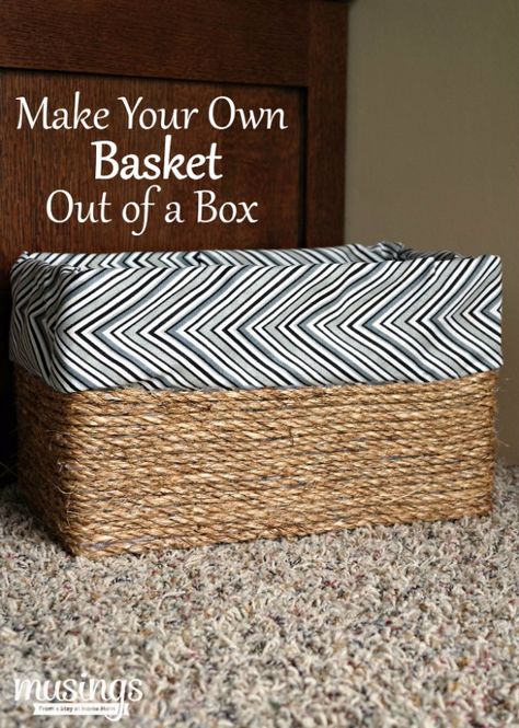 Creative Crafts Made With Baskets - Basket Out Of A Box - DIY Storage and Organizing Ideas, Gift Basket Ideas, Best DIY Christmas Presents and Holiday Gifts, Room and Home Decor with Step by Step Tutorials - Easy DIY Ideas and Dollar Store Crafts http://diyjoy.com/diy-basket-crafts Diy Wall Basket Storage, Easy Diy Basket, Diy Blanket Basket, Diy Baskets Storage, Repurpose Cardboard Boxes, Cmas Gifts, Diy Storage Basket, Decorative Cardboard Boxes, Storage Baskets Diy