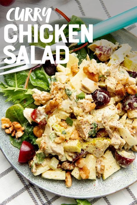 Curry Chicken Salad With Grapes, Easy And Healthy Meal Prep, Healthy Meal Prep Lunch, Curry Chicken Salad, Salad With Grapes, Chicken Salad With Grapes, Chicken Salads, Meal Prep Lunch, Grape Recipes