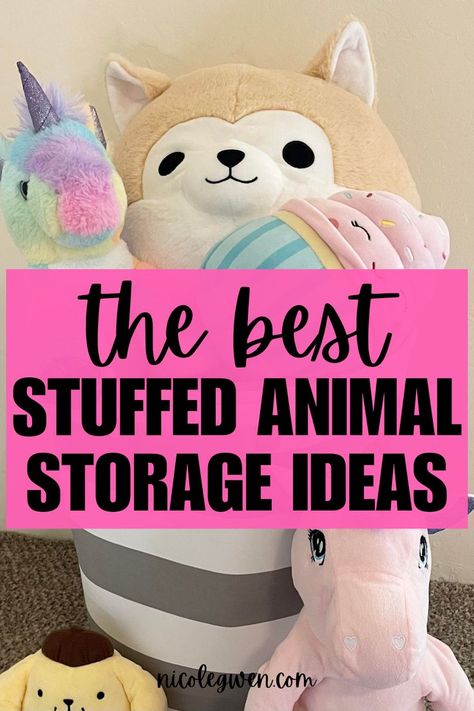 stuffed animal storage ideas Stuff Animal Storage Ideas Diy, Animal Storage Ideas, Stuffed Animal Storage Ideas, Plush Toy Storage, Stuffed Animal Displays, Kids Storage Solutions, Storing Stuffed Animals, Stuffed Animal Net, Stuffed Animal Holder