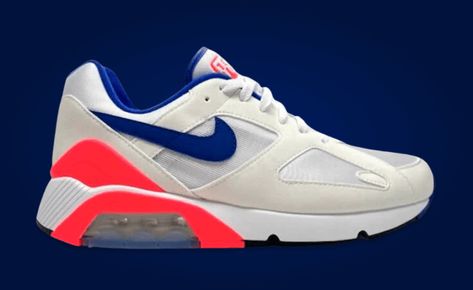 The Nike Air Max 180 Ultramarine, a beloved classic from 1991, is making a comeback in May 2024. Get all the details about its release here. Air Max 180, Sneaker Release, Liner Socks, Latest Sneakers, New Sneakers, May 2024, Red Accents, Red Fashion, Air Max