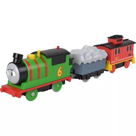 Young Conductors Can Create Lots Of Delivery Fun With This Thomas & Friends Percy & Brake Car Bruno Vehicle Set From Fisher-Price. Kids Can Push The Button On Top Of The Battery-Powered Engine To Send Percy Racing To Deliver Cargo With Brake Car Bruno Along For The Ride. Preschool Train Lovers Can Send These Vehicles Zooming Along Any Thomas & Friends Track, Except Wood, For Endless Railway Fun. Suggested Age: 3 Years And Up Toy Trains & Train Sets, Thomas And Friends Trains, Brakes Car, Play Vehicles, Mail Delivery, Thomas The Train, Preschool Toys, Thomas And Friends, Toy Train