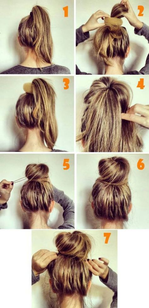 Top 25 Messy Hair Bun Tutorials Perfect For Those Lazy Mornings! Stylish Braids, Sanggul Modern, Sock Bun, Heat Waves, Hair Bun Tutorial, Messy Bun Hairstyles, Hair Tutorials, Peinados Faciles, Messy Hairstyles