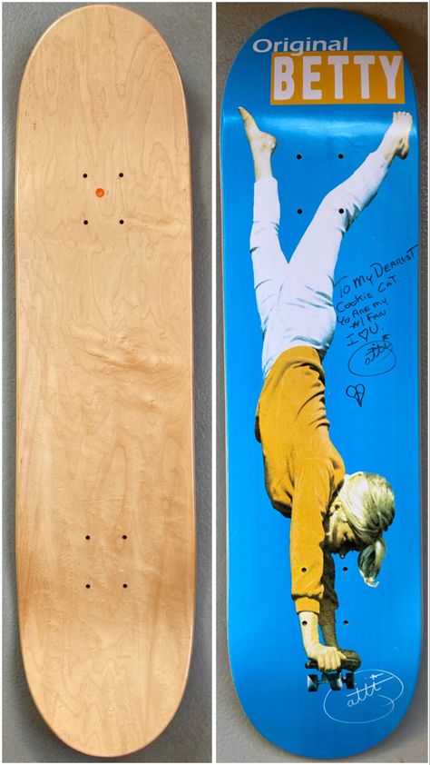 Original Betty Patti, "Life", with Patti McGee signature. #pattimcgee #originalbetty #lifemagazine Wood, Skateboard, Patti Mcgee, Lets Roll, Skate Art, Life Magazine, Skateboarding, Wall Hanging, The Originals