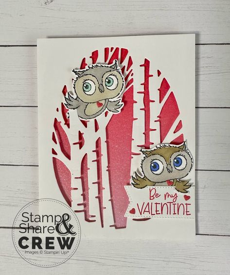 Be My Valentine with Adorable Owls by Stampin' Up! - LauraMilligan Animal Valentine Cards, Stampin Up Valentine Cards, Owl Cards, Adorable Owls, Owl Valentines, Owl Punch, Owl Card, Valentine Cards Handmade, Valentines Sale