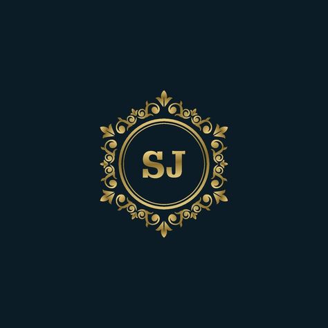 Letter SJ logo with Luxury Gold template. Elegance logo vector template. Wc Logo, Kd Logo, Sj Logo, Two Letter Logo, Dk Logo, Nc Logo, Sg Logo, H Letter Images, Gold Template