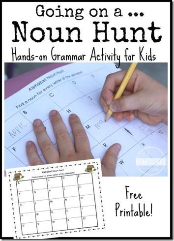 Going on a Noun Hunt - This is such a fun kids activity for Kindergarten, 1st, 2nd, 3rd grade kids to practice nouns. (FREE printable grammar activity for kids) Second Grade Ela Activities, Kindergarten Noun Activities, Fun Ela Activities, Noun Activity, 1st Grade Language Arts, Nouns First Grade, Nouns Grammar, 2nd Grade Grammar, Nouns Activities