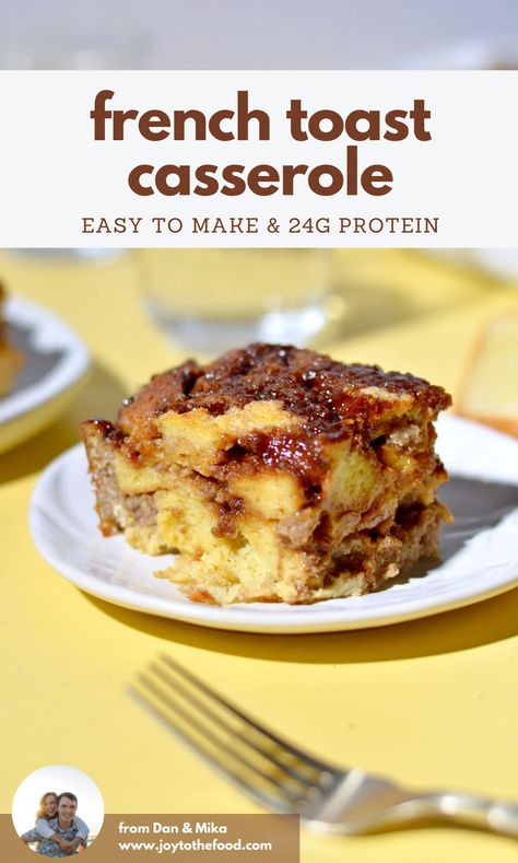 With flavorful sausage and a sweet vanilla custard filling, this high protein french toast casserole with sausage is the ultimate weekend breakfast or meal prep. Protein French Toast Casserole, High Protein French Toast, Vanilla Custard Filling, Sweet Breakfast Casserole, Casserole With Sausage, Eat To Perform, Breakfast Casserole French Toast, Protein French Toast, French Toast Casserole Easy