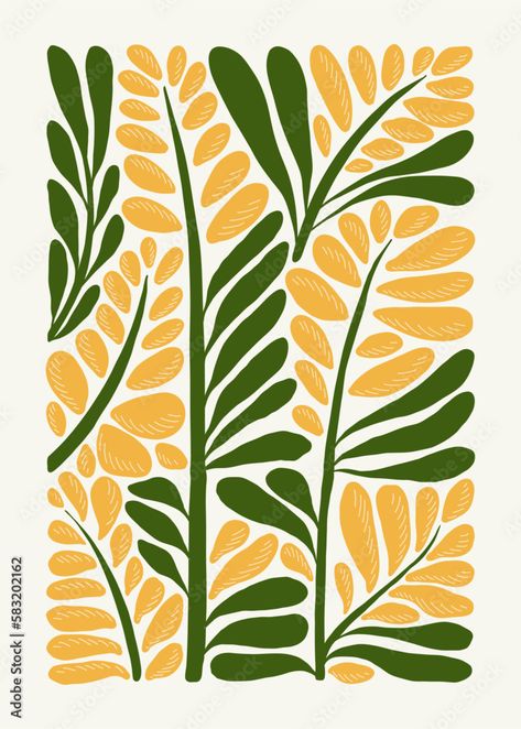 Botanical Composition, Aesthetic Floral Pattern, Abstract Plants, Flower Composition, Floral Graphic Design, Minimal Illustration, Abstract Art Pattern, Abstract Elements, Folk Art Flowers