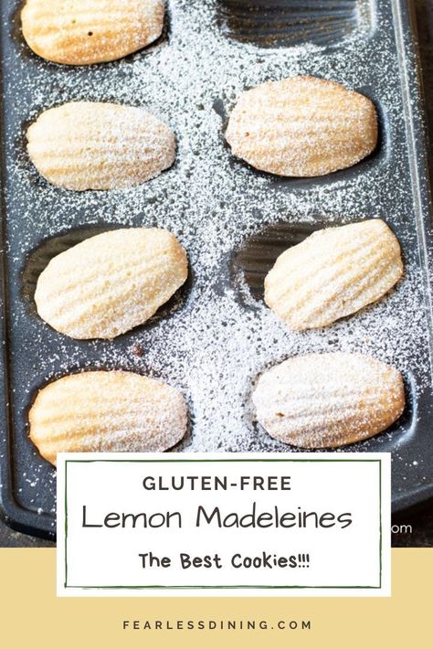 Gluten Free Lemon Desserts, Lemon Madeleines, French Madeleines, Madeleine Recipe, Dessert Cookies, Gluten Free Flour Blend, Homemade Gluten Free, Gluten Free Sweets, Gluten Free Pumpkin