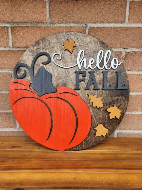 Fall – The Shop With No Name Pumpkin Door Sign, Kids Door Signs, Pumpkin Door, Colors Of Fall, Fall Crafts For Kids, Wooden Train, Fall Door, Welcome Fall, Craft Design