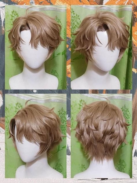 Anime Hair Cosplay, Fancy Male Hairstyles, How To Style A Wig Cosplay, Tying Up Hair Reference, Prince Hairstyles, Kawaii Hairstyles Short, Cosplay Hairstyles, Male Wigs, Hairstyles Reference