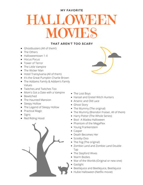 Looking for movies to watch for Halloween that aren't horror, or won't give you nightmares?  I've got a great list of Halloween movies and a free printable to check off the ones you watch.  From classic Halloween movies to new and some you can watch with your kids if you dare.  They may give you fright, but won't leave you horrified.  Click the link if you dare! List Of Halloween Movies, Ghostbusters 1, Madea Halloween, Halloween Movies To Watch, Classic Halloween Movies, Halloween Movies List, Addams Family Values, Free Printable Halloween, Great Pumpkin Charlie Brown