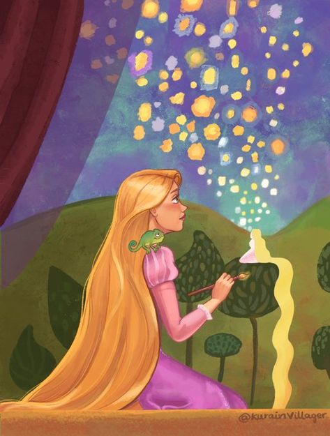 Rapunzel Digital Art, Cute Rapunzel Drawings, Rapunzel Drawing Painting, Rupunzle Drawing, Rapunzel Aesthetic Drawing, Rapanzul Drawings, Rapunzel Art Painting, Rapunzel Drawing Easy, Tangled Rapunzel Drawing