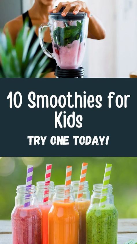 10 Smoothies for Kids-Little Sprouts Learning Veggie Fruit Smoothie, Spinach Smoothie Recipes For Kids, Smoothie Recipes For Toddlers, Breakfast Smoothies For Kids, Fruit Smoothies For Kids, Kids Smoothie Recipes, Toddler Smoothie Recipes, Smoothie For Kids, Constipation Smoothie