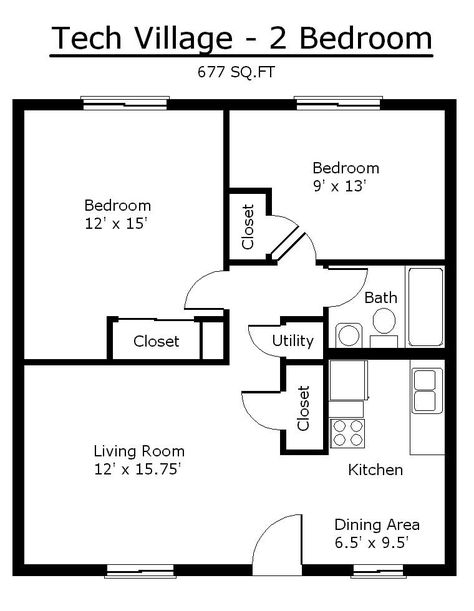 2 Bedroom Apartment Floor Plan, Upstairs Apartment, Apartment Layouts, Apartment Wishlist, Flat Plan, Wohne Im Tiny House, Bed Unit, Unique House Plans, Two Bedroom Apartment