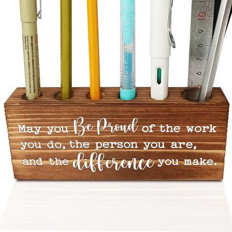 PRICES MAY VARY. 【Thank you Gifts】:"May you be proud of the work you do, the person you are, difference you make" The perfect gift for any women men, Affirmations Pen Holder for Coworkers/Mentor/Teacher/Nurse, expressing your sincere love and thanks to your friends. 【Encouragement Gifts for coworkers】:This Inspirational Pen Holde gift for Coworker Boss Mentors Leader Work Bestie Work friend, It is a Inspirational gift for coworker as Funny White Elephant Gift, Funny Boss Day gift, team gifts for Gifts For Mentor Teacher, Male Teacher Appreciation Gifts, Gifts For Employees From Boss, Gifts For New Teachers, Gifts For Mentor, Small Appreciation Gifts, Coworker Appreciation Gifts, Men Affirmations, Mentor Teacher