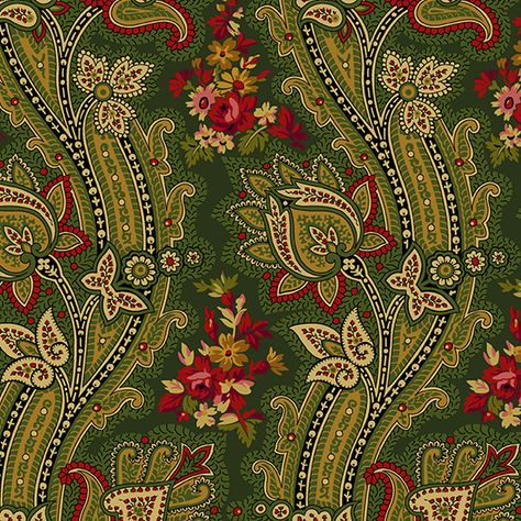 Edison by Kathy Hall - lg paisley stripe green Green And Purple, Red Green, Paisley, Purple, Green, Red, Fabric