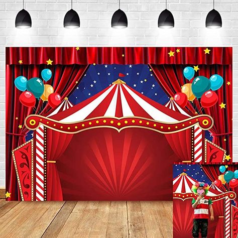 Tent Baby Shower, Baby Birthday Balloon, Carnival Themed Birthday Party, Party Photo Background, Carnival Tent, Big Top Circus, Carnival Birthday Party Theme, Carnival Decorations, Circus Theme Party