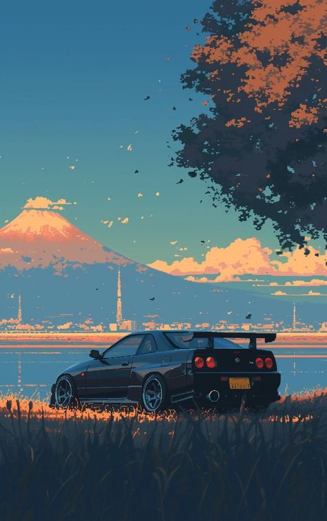 Best Cars Pixel Art Car Wallpaper, Pixel Car Wallpaper, Jdm Art Wallpaper, Wallpaper Jdm Car, Jdm Anime Wallpaper, Car Pixel Art, Hd Car Wallpaper, Jdm Wallpapers, Jdm Art