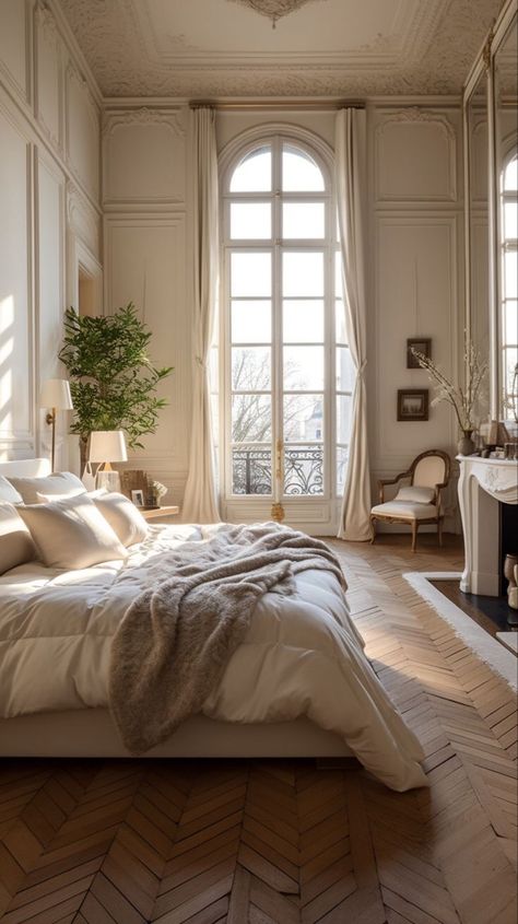 Parisian Interior Design, Beautiful Bed Designs, Parisian Bedroom, Home Decor Ideas Bedroom, Parisian Interior, Decor Ideas Bedroom, Home Decor Living Room, Dream House Interior, Decor Living Room